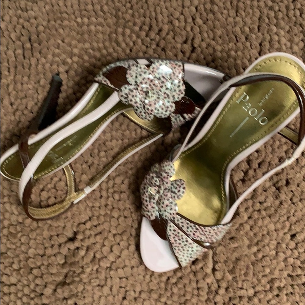 Patent pink/brown heels